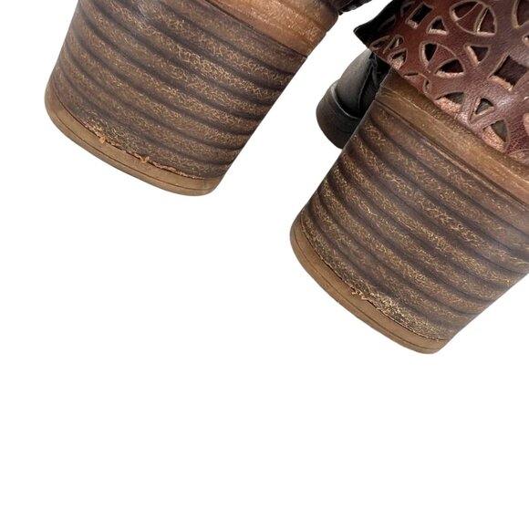 Pikolinos Womens Lyon Leather Ankle Boots Brown Laser Cut Strap Size 38 7.5 - Picture 6 of 15